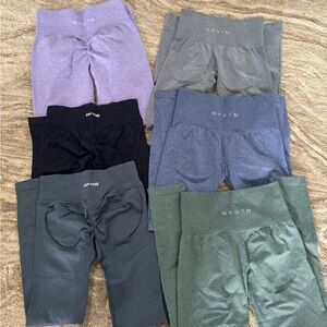 DFYNE Leggings — Black, Slate
NVGTN Leggings — Lavender, Gray, Blue, Green